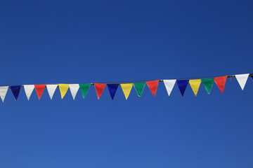 multi-colored festive flags