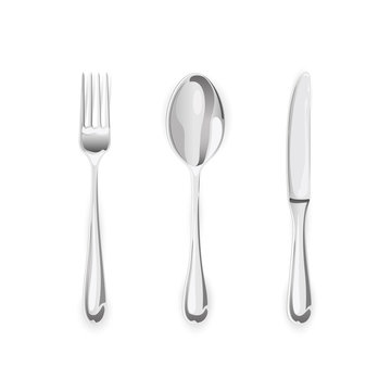 Fork with spoon and knife