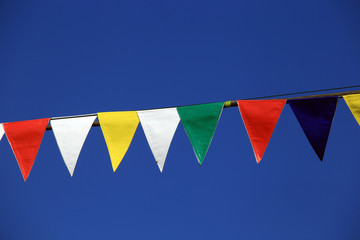 multi-colored festive flags