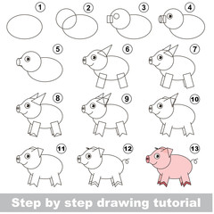 Obraz premium Drawing tutorial.