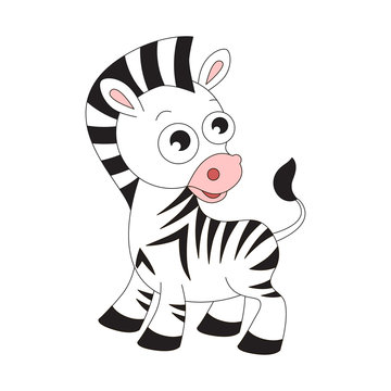 Cartoon vector zebra.