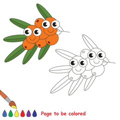 Buckthorn cartoon. Page to be colored.