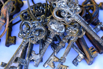 Fototapeta na wymiar old forged keys