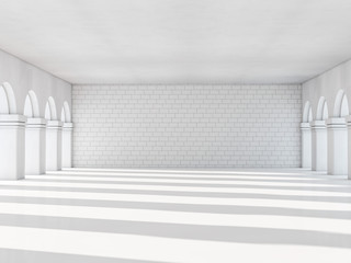Fototapeta premium Classic Ancient Interior with Columns. 3D rendering