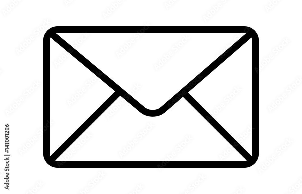 Poster message envelope or letter envelope thin line art vector icon for apps and websites