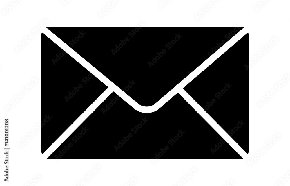 Aufkleber message envelope or letter envelope flat vector icon for apps and websites