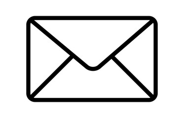 Message envelope or letter envelope thin line art vector icon for apps and websites - obrazy, fototapety, plakaty