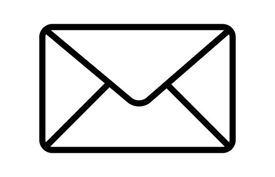 Message envelope or letter envelope thin line art vector icon for apps and websites