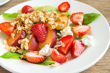 fruit salad with homemade granola