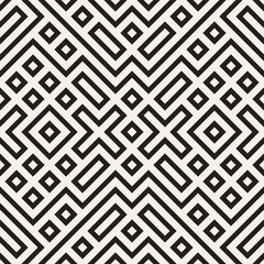 Geometric Ethnic Background with Symmetric Lines Lattice. Vector Abstract Seamless Pattern.