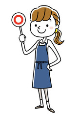 エプロン姿の女性：回答