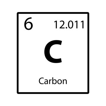 Carbon periodic table element icon on white background vector