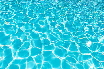 Fototapeta na wymiar Beautiful ripple wave and blue water surface in swimming pool