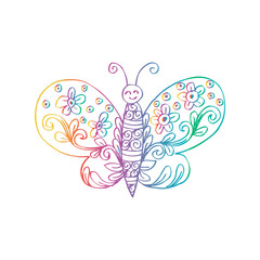 Cute butterfly decorative style.