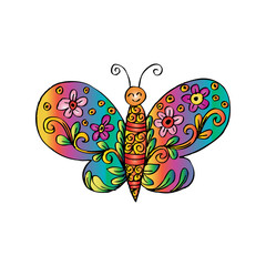 Cute butterfly decorative style.