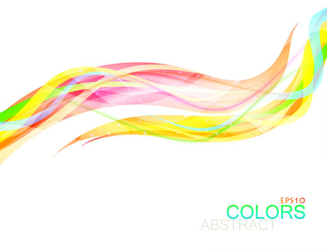 Abstract colorful curve scene vector on a white background