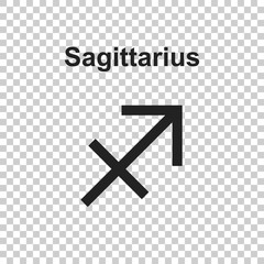 Obraz premium Sagittarius zodiac sign. Flat astrology vector illustration on white background.