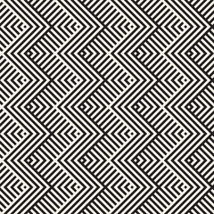 Abstract ZigZag Parallel Stripes. Vector Seamless Pattern. Repeating Monochrome Background