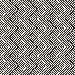 Abstract ZigZag Parallel Stripes. Vector Seamless Pattern. Repeating Monochrome Background