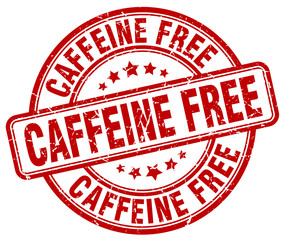 caffeine free red grunge stamp