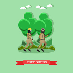 Firefighters vector illustration in flat style