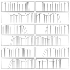 Seamless pattern with books on bookshelves