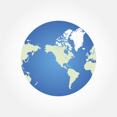 Round globe world map. Flat vector illustration EPS 10