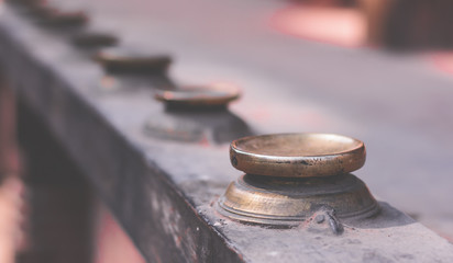 background of an empty lamp in temple in Nepal