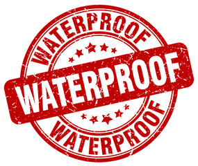 waterproof red grunge stamp