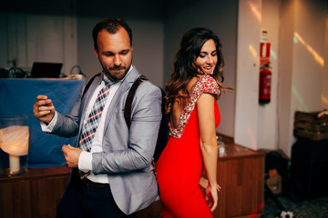 beautiful couple dancing on the dance floor