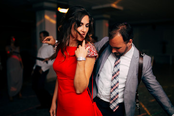beautiful couple dancing on the dance floor