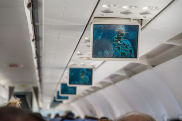 inside airplane led display