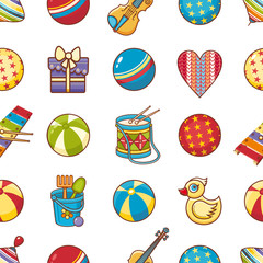 Kid toy seamless pattern. Design element for postcard, banner, flyer