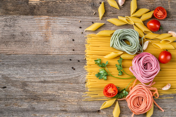 pasta like flowers, space left for text, topview