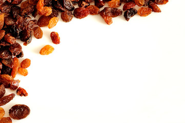 Background with raisins, large copy space