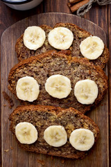Slices of banana bread
