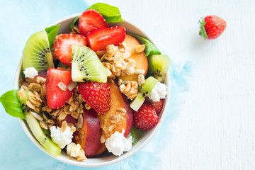 fruit salad with homemade granola