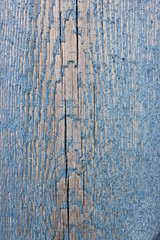 Fototapeta na wymiar old Board with peeling off blue paint