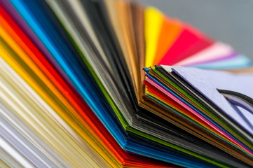 different colors of paper...