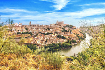 Landscape of Toledo, Spain and the Targus river