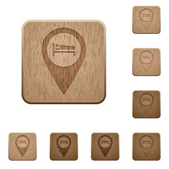 Hotel GPS map location wooden buttons