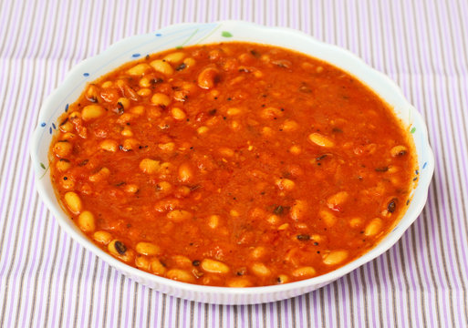 Spicy Lobia Dal dish; popular meal of Indian households