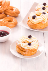 Zeppole with pastry cream.