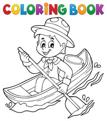 Coloring book water scout boy theme 1