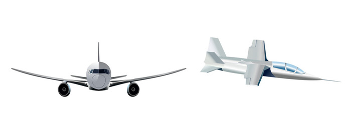 Two modern aircraft