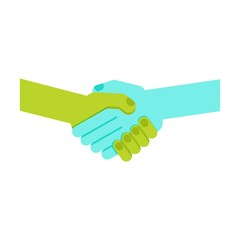 blue green handshake