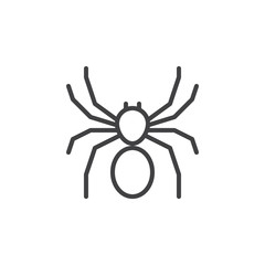 Spider line icon, outline vector sign, linear style pictogram isolated on white. Symbol, logo illustration. Editable stroke. Pixel perfect