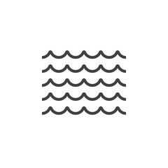 Water, flood line icon, outline vector sign, linear style pictogram isolated on white. Symbol, logo illustration. Editable stroke. Pixel perfect