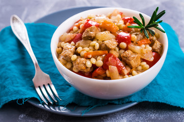 Small pasta with vegetables