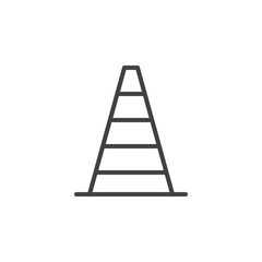 Pylon, traffic cone line icon, outline vector sign, linear style pictogram isolated on white. Symbol, logo illustration. Editable stroke. Pixel perfect